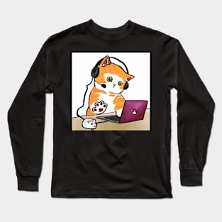 Work from home cat Long Sleeve T-Shirt